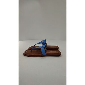Michael Kors Brown Leather Sandals with Blue Straps